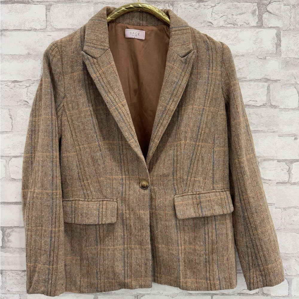 SAGE THE LABEL- LEAGUE OF HER OWN HERRINGBONE BLAZER